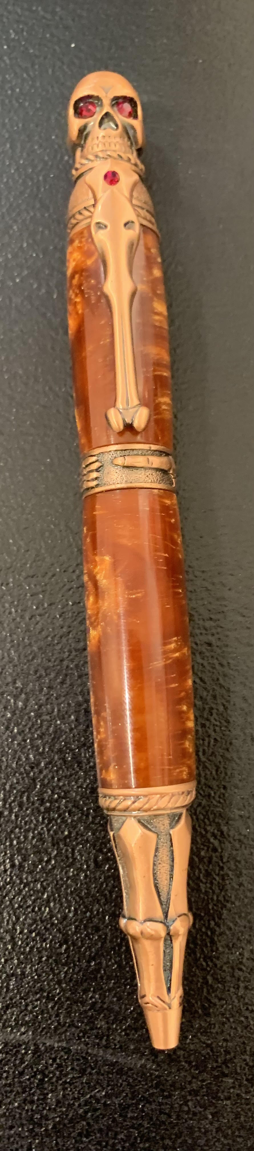 Alex Pearl Allywood Creations Skull Pen - Copper Specialty Acrylic (Rhino)